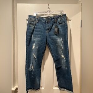 Kut from the Kloth distressed Uma boyfriend jeans — size 12p